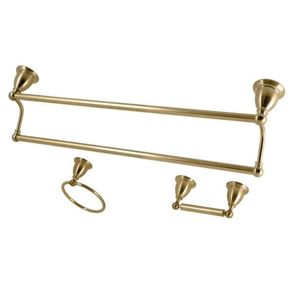 3Piece Bathroom Accessory Set, Brushed Brass